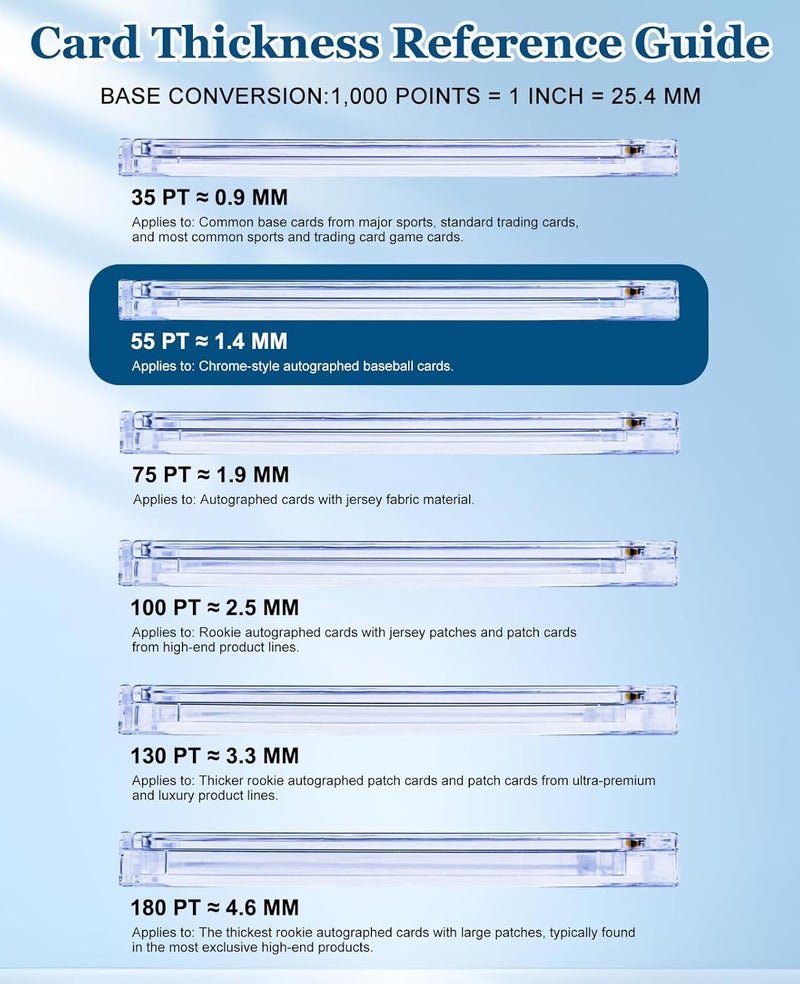 YZtree 55 pt Magnetic Card Cases: 50ct One Touch Card Holder for Trading Cards, U-V Protection Hard Cards Sleeves Case for Sports Game Cards, Football, Baseball - Image 3